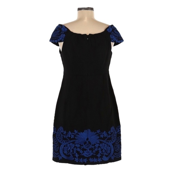 Foxiedox Embroidered Floral Royal Blue Cocktail Mini Dress Size 6 NWT Ornate - Picture 2 of 11